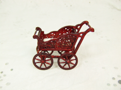 8061-1 Mahogany Baby Stroller in 1" scale = 1:12
